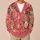 Bright Coral Floral Blooms for Spring Layering and Semi-Formal Days for Women’s Everyday Wear All-over Print Knitted Cardigan - 6