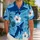 Coconut Tree Sharks for Beach Vacation Style, Tropical Surf Gift for Men, Ocean Blue Hawaiian Shirt - 1