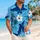 Coconut Tree Sharks for Beach Vacation Style, Tropical Surf Gift for Men, Ocean Blue Hawaiian Shirt - 6