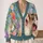 Yawning Cat Floral Color Burst for Relaxed Everyday Layering, Colorful Animal Lover Gift All-over Print Knitted Cardigan - 2