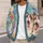 Yawning Cat Floral Color Burst for Relaxed Everyday Layering, Colorful Animal Lover Gift All-over Print Knitted Cardigan - 5