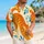 Orange Tabby Cat And Blue Botanicals For Beach Vacations And Summer Getaways Hawaiian Shirt - 6