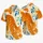 Orange Tabby Cat And Blue Botanicals For Beach Vacations And Summer Getaways Hawaiian Shirt - 5