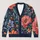 Painterly Floral Navy Garden Blooms for Coastal Resort Layering and Everyday Wear Style All-over Print Knitted Cardigan - 1