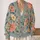 Colorful Botanical Blooms For Casual Autumn-Winter Layering And Everyday Womenswear All-over Print Knitted Cardigan - 2