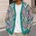 Geometric Diamond Teal and Mauve Layering Style for Everyday Casual Women's Wear All-over Print Knitted Cardigan - 5