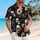 Skull And Crimson Floral Motifs For Beach Nights, Festivals, And Alternative Style Men Hawaiian Shirt - 6