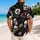 Skull And Crimson Floral Motifs For Beach Nights, Festivals, And Alternative Style Men Hawaiian Shirt - 2