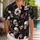 Skull And Crimson Floral Motifs For Beach Nights, Festivals, And Alternative Style Men Hawaiian Shirt - 1