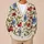Cherry And Blue Floral Motifs For Autumn Layering, Relaxed Everyday Women's Style All-over Print Knitted Cardigan - 6