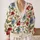 Cherry And Blue Floral Motifs For Autumn Layering, Relaxed Everyday Women's Style All-over Print Knitted Cardigan - 2