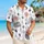 Monochrome Floral Lattice for Resort Getaways and Island Weekends, Men’s Casual Style Hawaiian Shirt - 6