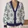 Navy Snowflake Geometric Motifs For Cozy Winter Layering And Nordic Style All-over Print Knitted Cardigan - 2