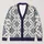 Navy Snowflake Geometric Motifs For Cozy Winter Layering And Nordic Style All-over Print Knitted Cardigan - 1
