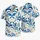 Blue White Geometric Resort Style for Beach Holidays and Summer Travel for Plus Size Men Hawaiian Shirt - 5