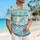 Blue Geometric Waves and Spirals for Tropical Vacations and Men's Resort Style Hawaiian Shirt - 6