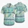 Blue Geometric Waves and Spirals for Tropical Vacations and Men's Resort Style Hawaiian Shirt - 5