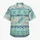 Blue Geometric Waves and Spirals for Tropical Vacations and Men's Resort Style Hawaiian Shirt - 7