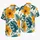 Golden Hibiscus And Teal Monstera Leaves For Beach Holidays And Resort Getaways Men Hawaiian Shirt - 5