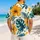 Golden Hibiscus And Teal Monstera Leaves For Beach Holidays And Resort Getaways Men Hawaiian Shirt - 2
