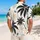 Black Coconut Palm Silhouettes for Beach Holidays and Summer Outdoor Escapes for Men Hawaiian Shirt - 2
