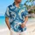 Ocean Wave Swirls for Coastal Summer Vacations and Beach Getaways, Relaxed Menswear Hawaiian Shirt - 6
