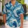 Ocean Wave Swirls for Coastal Summer Vacations and Beach Getaways, Relaxed Menswear Hawaiian Shirt - 1