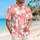 Pink Plumeria Blossom Garden for Tropical Vacations and Sunny Island Getaways for Men Hawaiian Shirt - 6