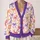 Colorful Bow And Star Motif For Casual Vacation Looks For Stylish Plus Size Women All-over Print Knitted Cardigan - 2