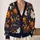 Halloween Pumpkins and Ghosts for Cozy Autumn Parties and Everyday Layering for Women All-over Print Knitted Cardigan - 2