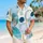Aqua Geometric Circles and Gold Dot Shapes for Beach Holidays and Resort Weekends Hawaiian Shirt - 6