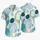Aqua Geometric Circles and Gold Dot Shapes for Beach Holidays and Resort Weekends Hawaiian Shirt - 5