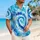 Ocean Blue Spiral Waves for Beach Getaways, Pool Days, and Resort Weekends for Men Hawaiian Shirt - 6