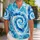 Ocean Blue Spiral Waves for Beach Getaways, Pool Days, and Resort Weekends for Men Hawaiian Shirt - 1