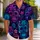 Purple Blue Sugar Skulls With Tropical Flowers For Beach Parties And Vacation Wear Hawaiian Shirt - 1