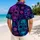 Purple Blue Sugar Skulls With Tropical Flowers For Beach Parties And Vacation Wear Hawaiian Shirt - 2