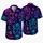 Purple Blue Sugar Skulls With Tropical Flowers For Beach Parties And Vacation Wear Hawaiian Shirt - 5