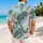 Tropical Palm Fronds And Pink Plumeria For Beach Vacations And Resort Days For Men Hawaiian Shirt - 2