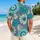 Teal Floral Island Blooms For Beach Vacations And Relaxed Summer Getaways For Men Hawaiian Shirt - 2