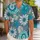 Teal Floral Island Blooms For Beach Vacations And Relaxed Summer Getaways For Men Hawaiian Shirt - 1