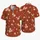 White Island Blossoms on Brick Red Ground for Beach Vacations and Summer Getaways Hawaiian Shirt - 5