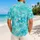 Turquoise Pool Water Ripples for Beach Holidays and Resort Getaways, Men's Summer Style Hawaiian Shirt - 2