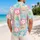 Pastel Island Checkered Flowers for Beach Vacations, Resort Getaways, and Men’s Style Hawaiian Shirt - 2