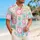 Pastel Island Checkered Flowers for Beach Vacations, Resort Getaways, and Men’s Style Hawaiian Shirt - 6