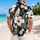 Monochrome Hibiscus and Palm Leaf Blooms for Tropical Vacations and Beach Getaways Hawaiian Shirt - 2