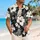 Monochrome Hibiscus and Palm Leaf Blooms for Tropical Vacations and Beach Getaways Hawaiian Shirt - 6