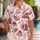 Burgundy Mushroom Garden Motifs for Sunny Beach Getaways and Relaxed Weekend Wear Hawaiian Shirt - 1