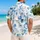 Indigo Watercolor Eucalyptus Branches for Coastal Vacations and Resort Weekends Men Hawaiian Shirt - 2
