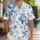 Indigo Watercolor Eucalyptus Branches for Coastal Vacations and Resort Weekends Men Hawaiian Shirt - 1
