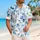 Indigo Watercolor Eucalyptus Branches for Coastal Vacations and Resort Weekends Men Hawaiian Shirt - 6